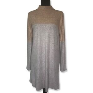 Colorblock Mockneck Sweater Dress